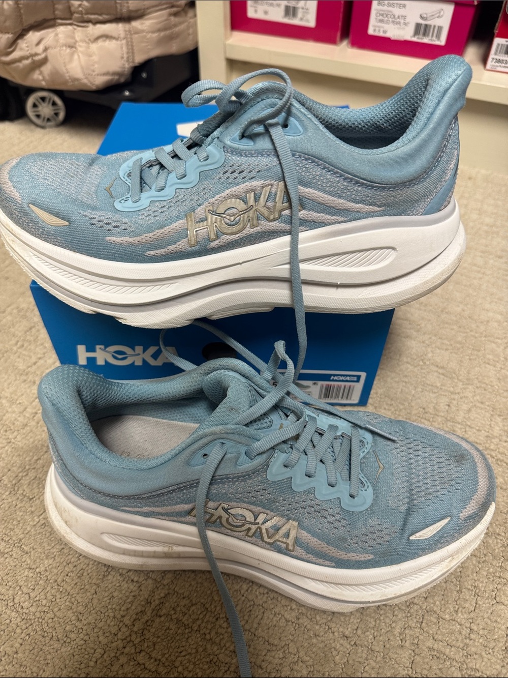 Hoka Women's Light Blue Athletic Running Shoes
